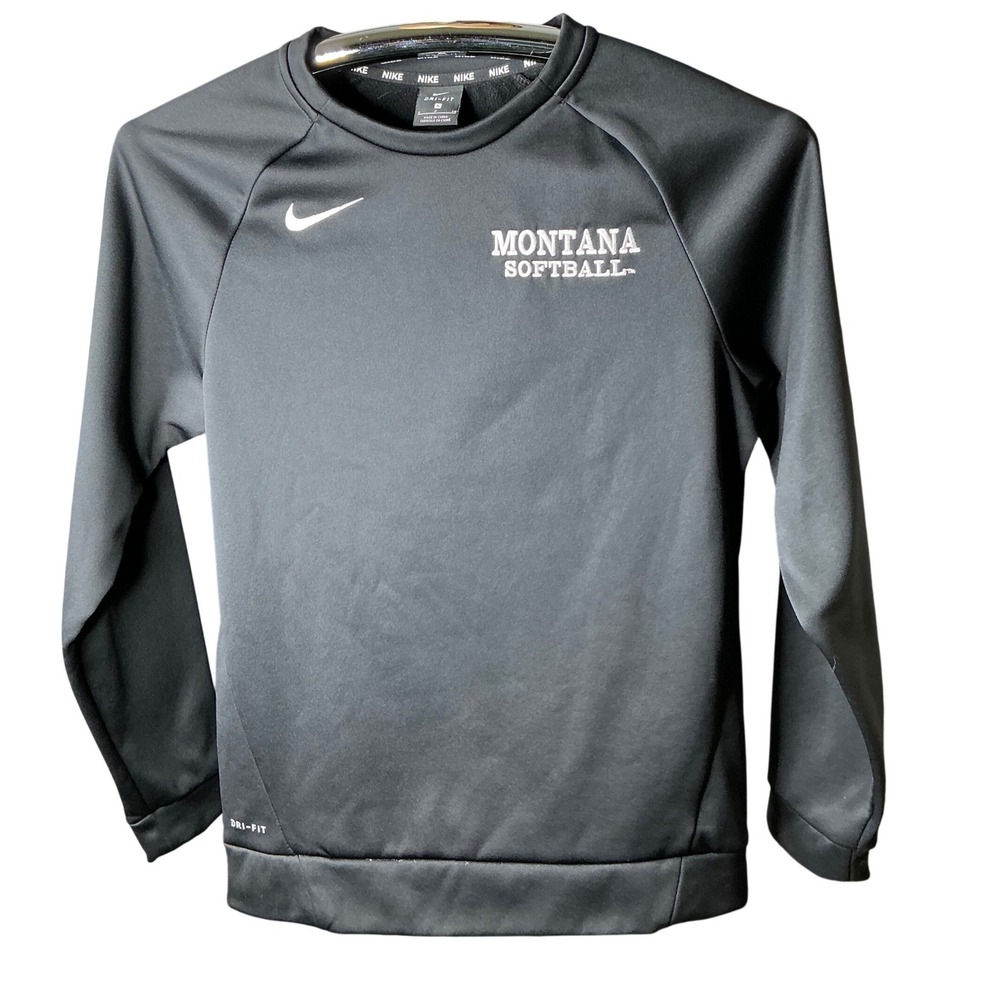 Nike Dri-FIT Montana Softball Sweatshirt Black Crew Neck 867303-010 Mens Small